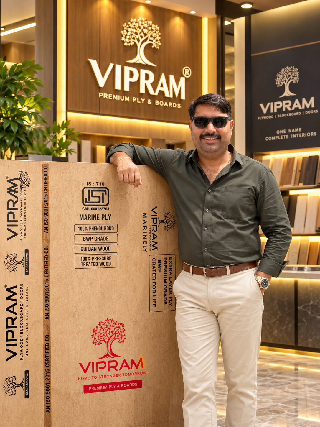 Vipram Ply brand promotion at a premium showroom